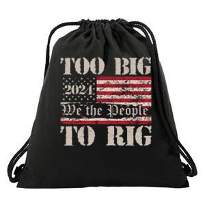 Trump Too Big To Rig We The People Drawstring Bag