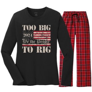 Trump Too Big To Rig We The People Women's Long Sleeve Flannel Pajama Set 