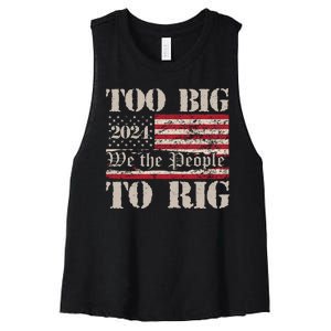 Trump Too Big To Rig We The People Women's Racerback Cropped Tank