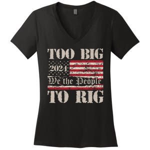 Trump Too Big To Rig We The People Women's V-Neck T-Shirt