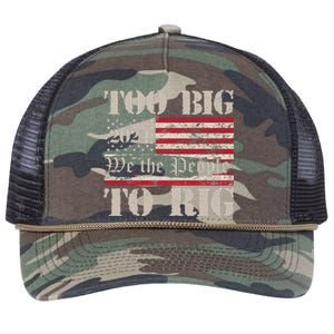 Trump Too Big To Rig We The People Retro Rope Trucker Hat Cap