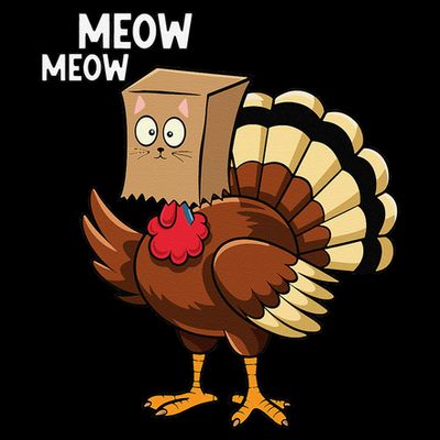 Thanksgiving Turkey Cat Meow Funnythanksgiving T-Shirt