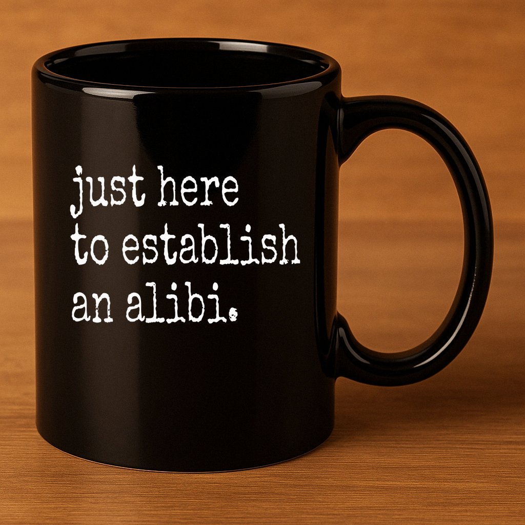 Tv True Crime Just Here To Establish An Alibi 11oz C Handle Ceramic Mug