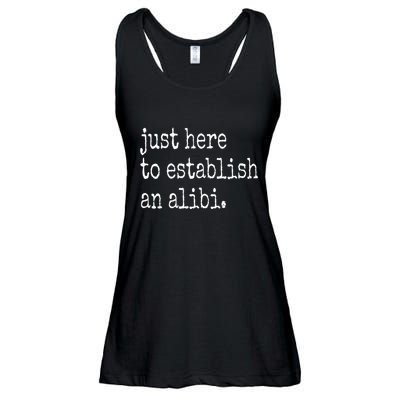 Tv True Crime Just Here To Establish An Alibi Ladies Essential Flowy Tank