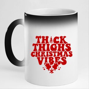 Thick Thighs Christmas Vibes 11oz Black Color Changing Mug