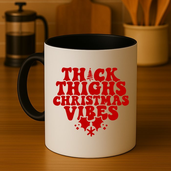 Thick Thighs Christmas Vibes Mug