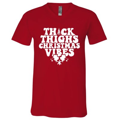 Thick Thighs Christmas Vibes V-Neck T-Shirt