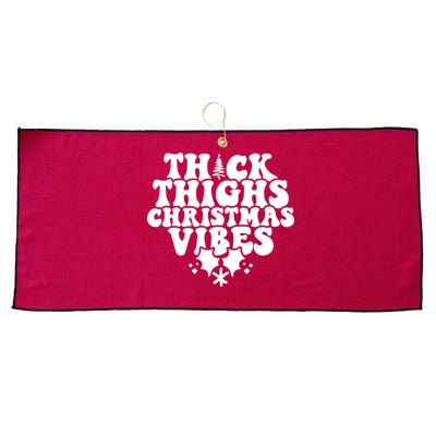 Thick Thighs Christmas Vibes Large Microfiber Waffle Golf Towel