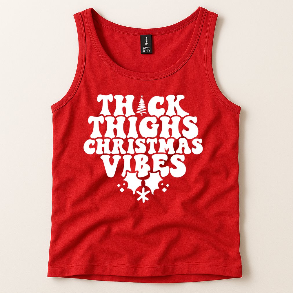 Thick Thighs Christmas Vibes Tank Top