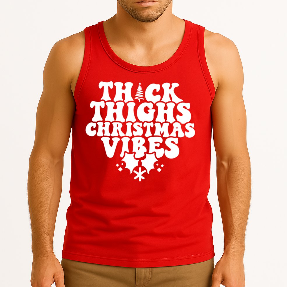 Thick Thighs Christmas Vibes Tank Top