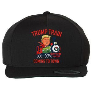 Trump Train Coming To Town Funny Christmas Santa Claus Trump Wool Snapback Cap