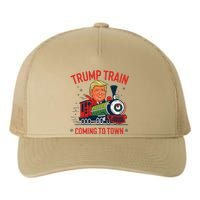 Trump Train Coming To Town Funny Christmas Santa Claus Trump Yupoong Adult 5-Panel Trucker Hat