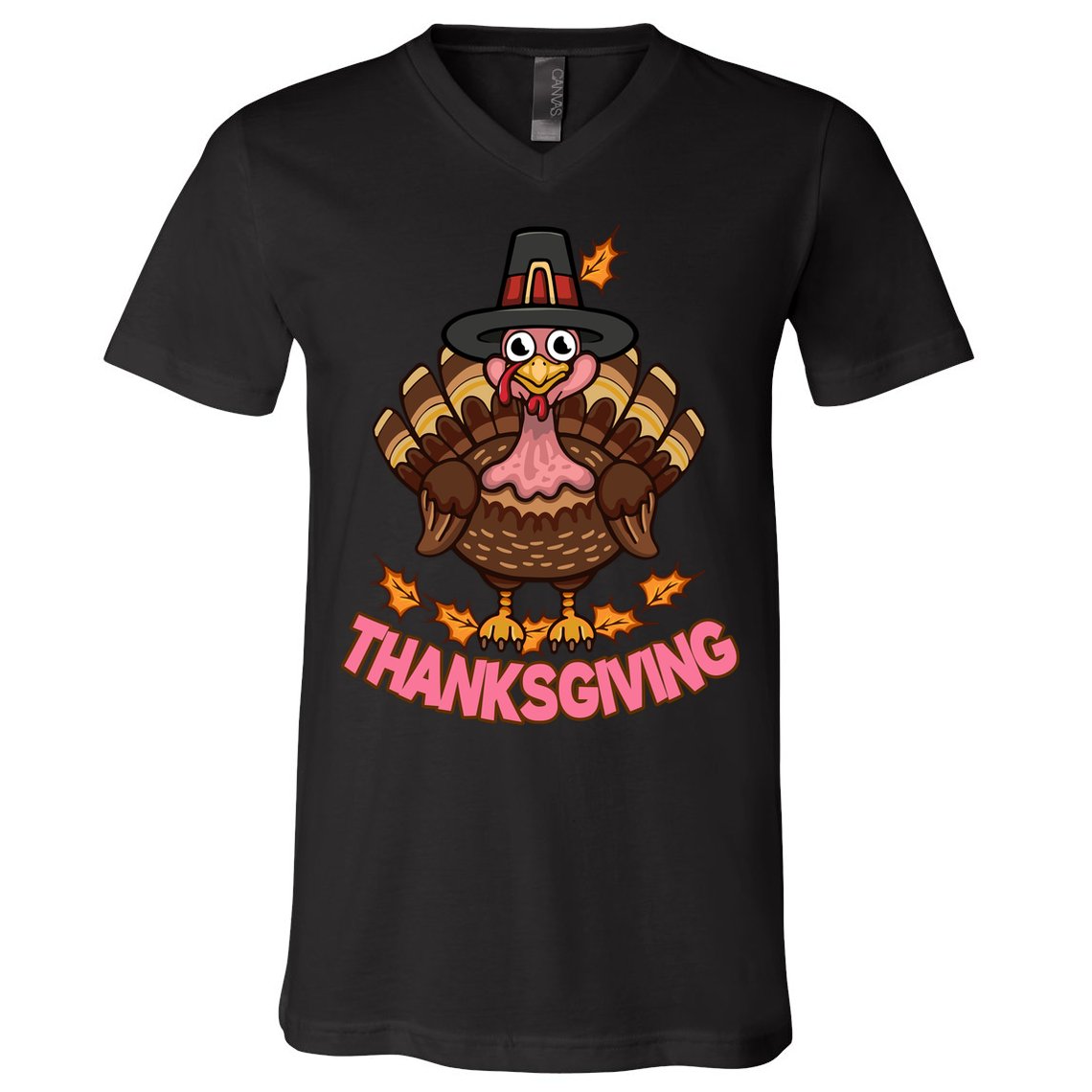 Thanksgiving Turkey Cute Holiday V-Neck T-Shirt