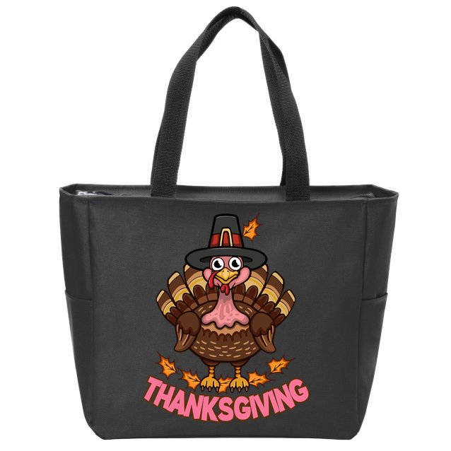 Thanksgiving Turkey Cute Holiday Zip Tote Bag