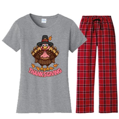 Thanksgiving Turkey Cute Holiday Women's Flannel Pajama Set