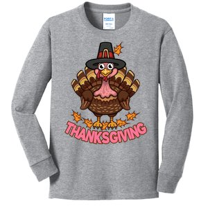 Thanksgiving Turkey Cute Holiday Kids Long Sleeve Shirt