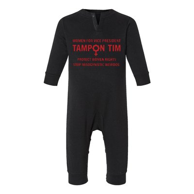 Tampon Tim Crewneck Women For Vice President Tim Walz Infant Fleece One Piece