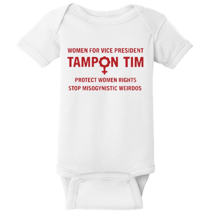 Tampon Tim Crewneck Women For Vice President Tim Walz Baby Bodysuit