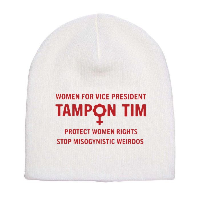 Tampon Tim Crewneck Women For Vice President Tim Walz Short Acrylic Beanie