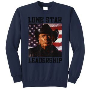 Texan Trump Cow Hat Us Flag Southern Lone Star Leadership Tall Sweatshirt