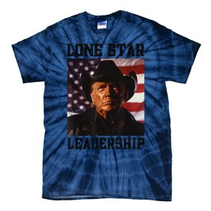 Texan Trump Cow Hat Us Flag Southern Lone Star Leadership Tie-Dye T-Shirt