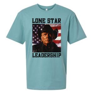 Texan Trump Cow Hat Us Flag Southern Lone Star Leadership Sueded Cloud Jersey T-Shirt