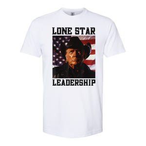 Texan Trump Cow Hat Us Flag Southern Lone Star Leadership Softstyle CVC T-Shirt