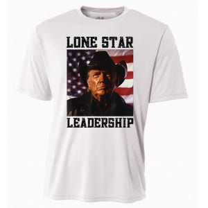 Texan Trump Cow Hat Us Flag Southern Lone Star Leadership Cooling Performance Crew T-Shirt