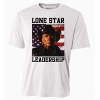 Texan Trump Cow Hat Us Flag Southern Lone Star Leadership Cooling Performance Crew T-Shirt