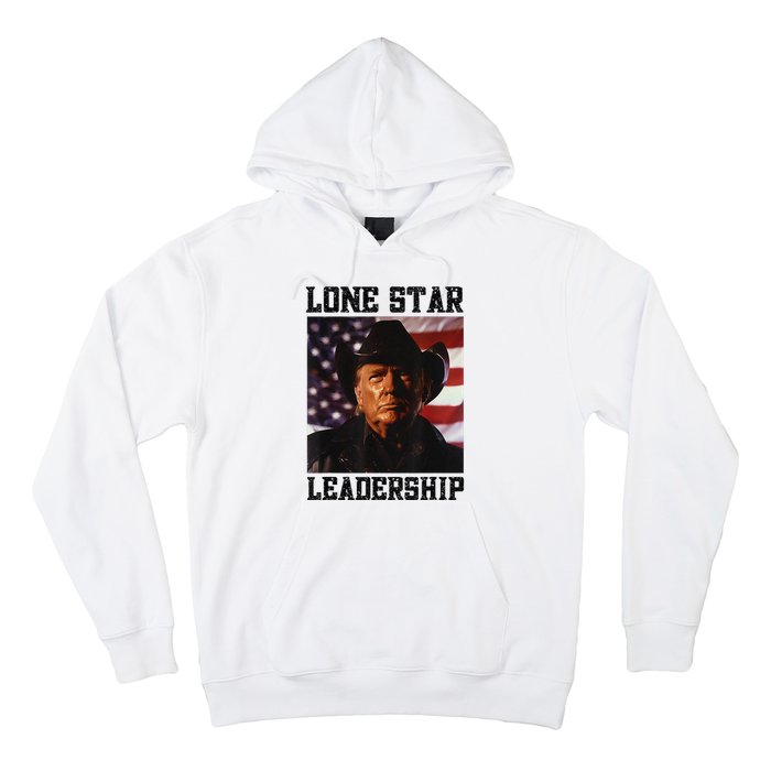 Texan Trump Cow Hat Us Flag Southern Lone Star Leadership Hoodie