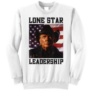 Texan Trump Cow Hat Us Flag Southern Lone Star Leadership Sweatshirt