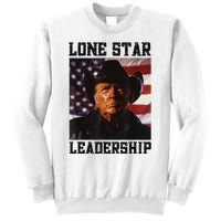 Texan Trump Cow Hat Us Flag Southern Lone Star Leadership Sweatshirt