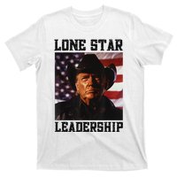 Texan Trump Cow Hat Us Flag Southern Lone Star Leadership T-Shirt