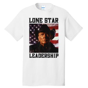 Texan Trump Cow Hat Us Flag Southern Lone Star Leadership Tall T-Shirt