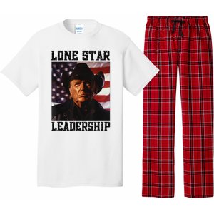 Texan Trump Cow Hat Us Flag Southern Lone Star Leadership Pajama Set