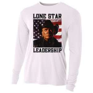 Texan Trump Cow Hat Us Flag Southern Lone Star Leadership Cooling Performance Long Sleeve Crew