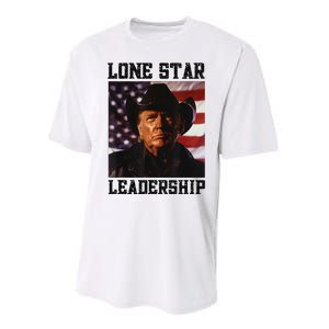 Texan Trump Cow Hat Us Flag Southern Lone Star Leadership Performance Sprint T-Shirt