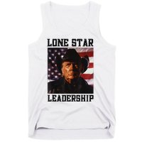 Texan Trump Cow Hat Us Flag Southern Lone Star Leadership Tank Top