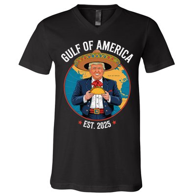 Trump Tacos Cinco De Mayo Gulf Of Us America Est 2025 V-Neck T-Shirt