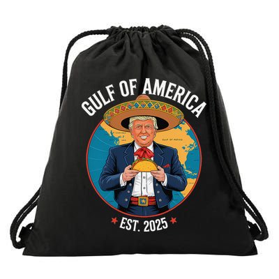 Trump Tacos Cinco De Mayo Gulf Of Us America Est 2025 Drawstring Bag