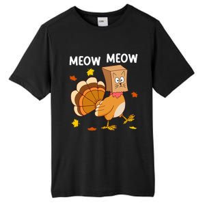 Thanksgiving Turkey Cat Meow Funny Thanksgiving Tall Fusion ChromaSoft Performance T-Shirt