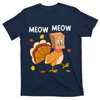 Thanksgiving Turkey Cat Meow Funny Thanksgiving T-Shirt