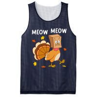 Thanksgiving Turkey Cat Meow Funny Thanksgiving Mesh Reversible Basketball Jersey Tank