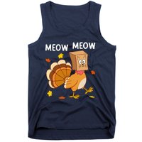 Thanksgiving Turkey Cat Meow Funny Thanksgiving Tank Top