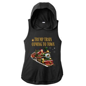 Trump Train Coming To Town Ladies PosiCharge Tri-Blend Wicking Draft Hoodie Tank