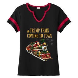 Trump Train Coming To Town Ladies Halftime Notch Neck Tee