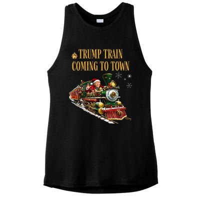 Trump Train Coming To Town Ladies PosiCharge Tri-Blend Wicking Tank