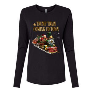 Trump Train Coming To Town Womens Cotton Relaxed Long Sleeve T-Shirt