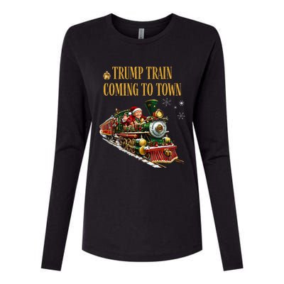 Trump Train Coming To Town Womens Cotton Relaxed Long Sleeve T-Shirt