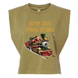 Trump Train Coming To Town Garment-Dyed Women's Muscle Tee